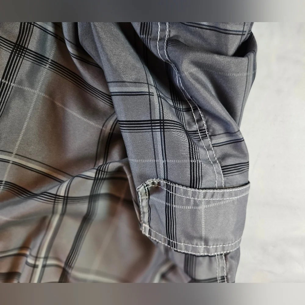 Op Mens Gray And White Ombre Drawstring Tie Waist Swim Trunks Size Medium